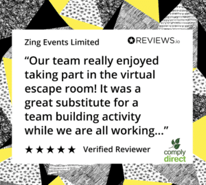 Virtual escape room team building activity - customer review