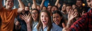 Team building Dublin game show style activity with excited teams