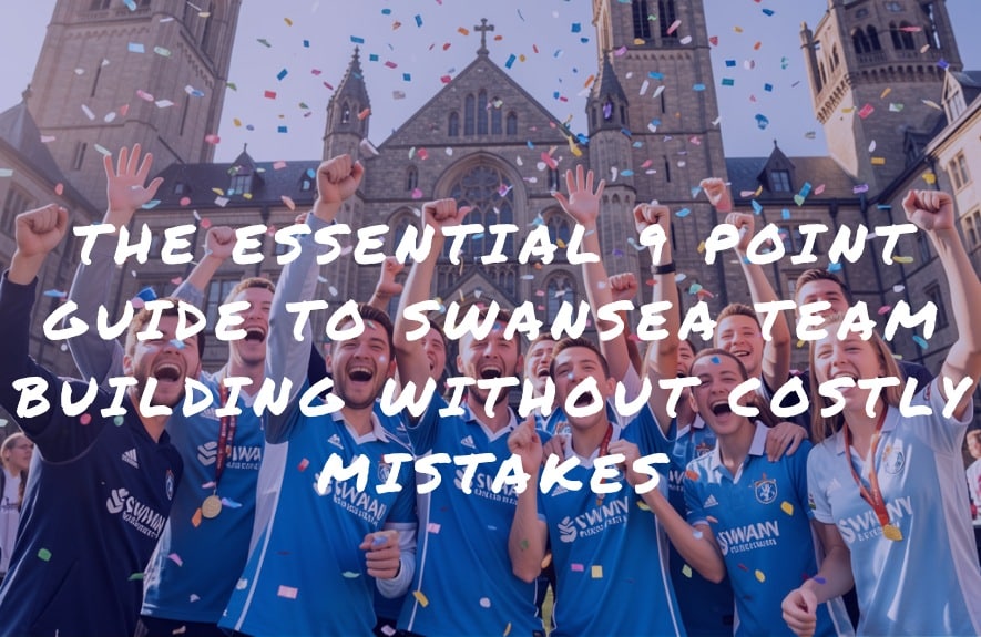 team celebrating winning a Swansea team building activity